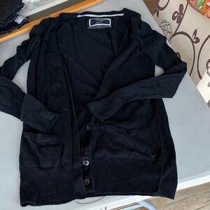 American Eagle lightweight black button sweater. Black. Small